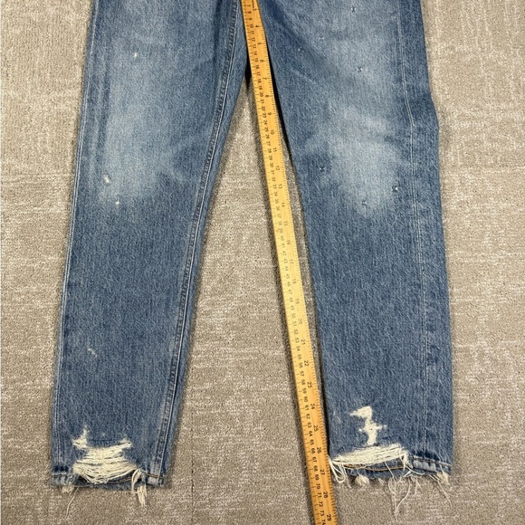 Agolde Jamie High Rise Distressed Button Fly Casual Womens Blue Jean Size 27 - Picture 8 of 9